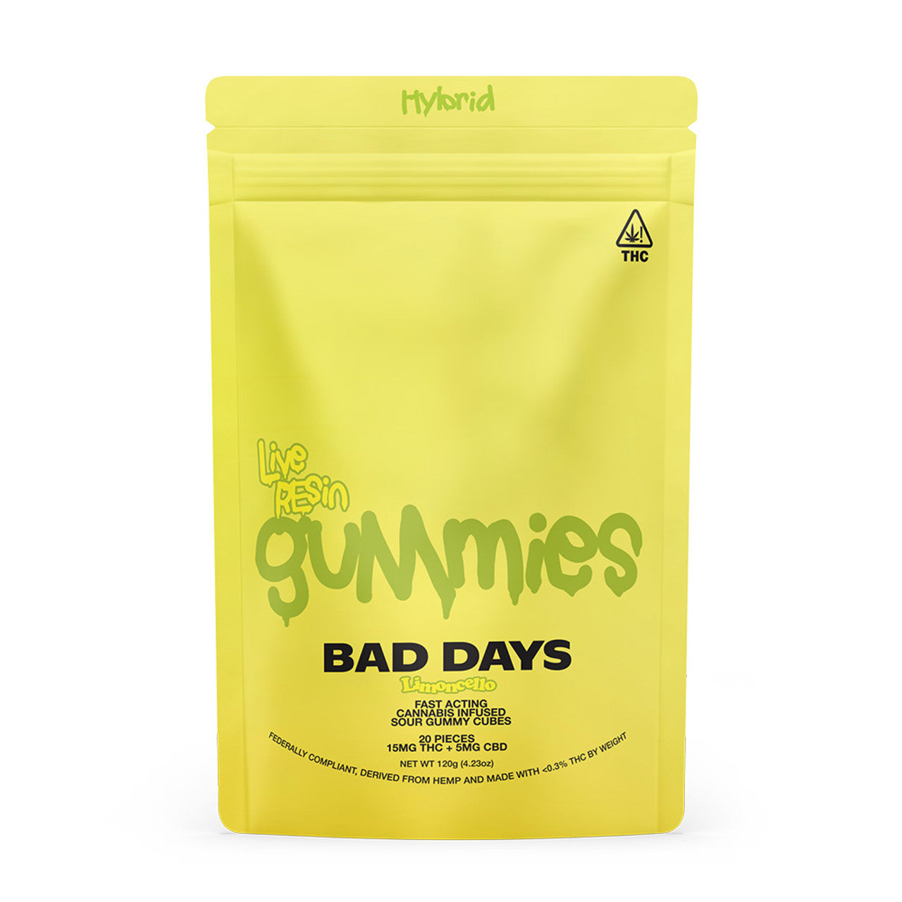 BAD DAYS Delta THC + CBD Live Resin Gummies 400MG - Pack of 20